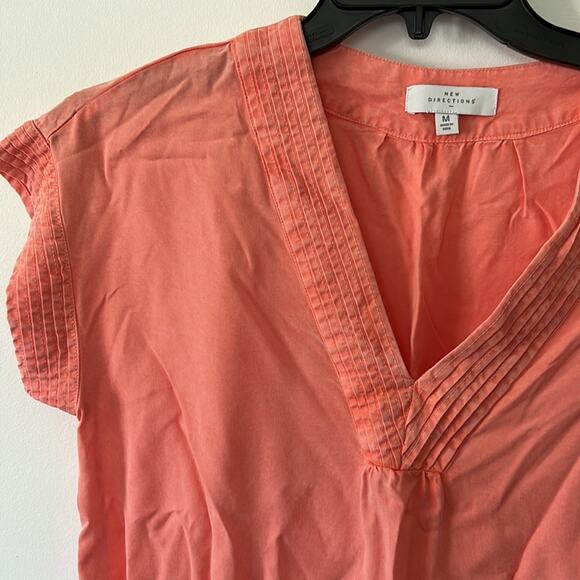 New Directions Peach Colored Short Sleeve Mini Dress - Picture 4 of 9
